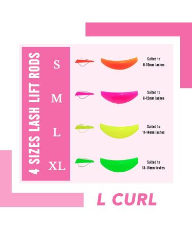 PERMANIA Lash Lift Rods Rainbow Soft Silicone Pads L Curls for Eyelash Perm Kit 3 in 1 with Eyelash Lifting Ribbon & Reusable Eye Patches for Different Eye Shapes - Buy Online on SooperMarket.com