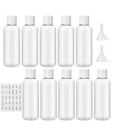 Flintronic 100ml empty travel bottles set travel bottles for filling with a small funnel filling bottles for cosmetics with funnel for air travel shampoo business trip lotion (10 pieces) #4 Transparent 100ml set