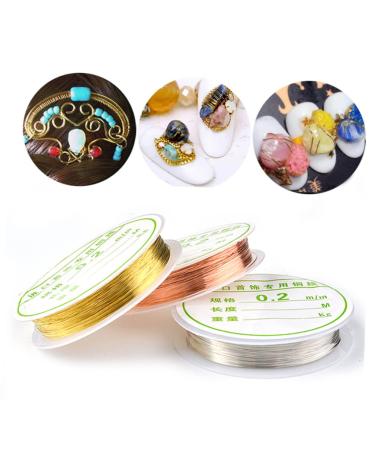 Healeved 3pcs Copper Wire Bead Stringing Wire Metal Material Metal Beading Wire Hand Decor Diy Jewelry Beading Wire for Jewelry Metal Bracelet Wire Flexible Beading Wire General Crafts Nail Goldenx3pcs mediumx3pcs - Buy Online on SooperMarket.com