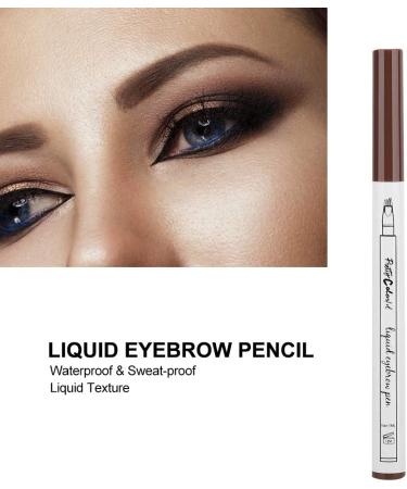 Liquid Eyebrow Pencil Eyebrow Pencil Four Forks Long Lasting Liquid Eyebrow Pen Waterproof Pencil (1# dark brown mocha color) - Buy Online on SooperMarket.com
