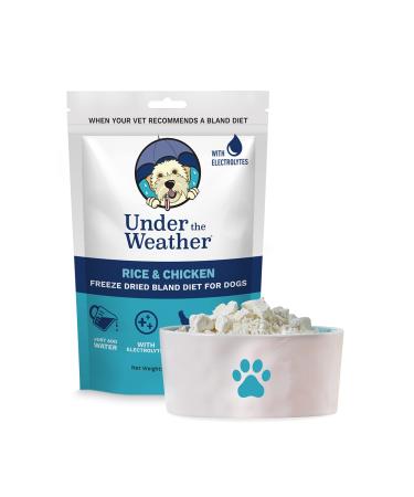 Under the Weather Easy to Digest Bland Dog Food Diet for Sick Dogs | Contains Electrolytes - Gluten Free, All Natural, Freeze Dried 100% Human Grade Meats | 6 Pack - Rice, Chicken & Bone Broth Rice & Chicken 6 Ounce (Pack of 1)