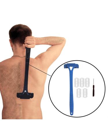 Mag Ideal Back Razor for Men - Long Handle Hair Removal Wet/Dry Shave Back Scratch & Leg Epilation - Blue - Buy Online on SooperMarket.com