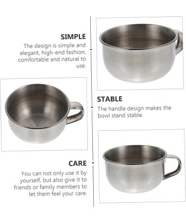 DOITOOL 4pcs Stainless Steel Shaving Soap Bowl Set - Silver Beard Cosmetic 10x8.5cm - Ideal for Men s Grooming - Buy Online on SooperMarket.com