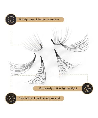LASHVIEW 1000 Premade Volume Eyelash Extensions - 10D D Curl Mixed Tray Handmade Thin Base 9-16mm 1000 Fans | Shop Internationally - Buy Online on SooperMarket.com