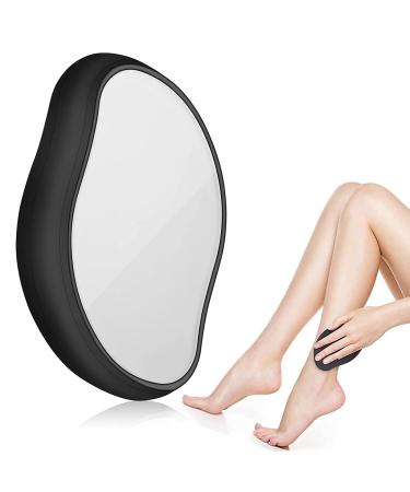 O-NINE Crystal Hair Eraser for Women and Men, Magic Remover, Painless Exfoliation Removal Tool Arms Legs Back - Reusable Washable, Fast Easy, Best Portable Epilator Black 2.8 ounces