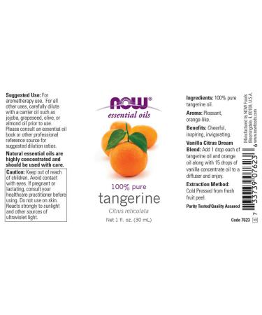 Now Foods Tangerine Essential Oil 1 fl oz - Pure Citrus Aromatherapy - Buy Online on SooperMarket.com