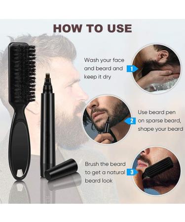 Beard Pen Beard Filler Pencil Beard Pencil Filler for Men Beard Pencil Filler For Men with Bristle Beard Brush Easily Fill and Define Your Beard with Beard Pencil Filler for Men (Brown) - Buy Online on SooperMarket.com