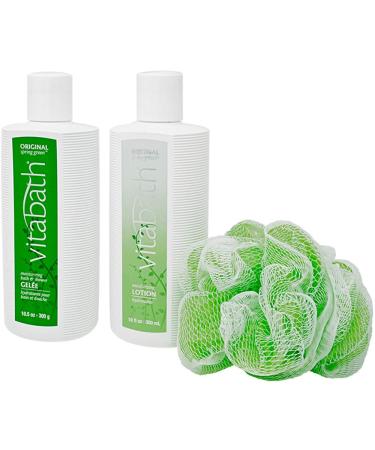 Vitabath Original Spring Green Shower Set - 10 Fl Oz - Pine & Rosewood - Shower Gel, Lotion & Pouf - Buy Online on SooperMarket.com