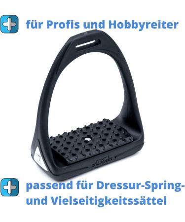 Compositi Plastic Reflex Stirrup - Flexible Wide Tread Black/Red for Equine Performance - Buy Online on SooperMarket.com