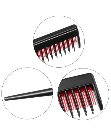 3 Piece Triple Teasing Comb Set - Rat Tail Combs for Women - Perfect for Root Teasing, Adding Volume, and Evening Styling - Black and Red - Buy Online on SooperMarket.com
