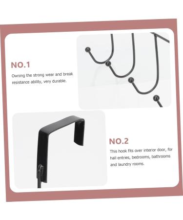 NAMOARLY 2pcs Door Hook Wall Mount Clothes Rack Door Coat Hanger Over Door Coat Hook Hat Rack Door Back - Buy Online on SooperMarket.com