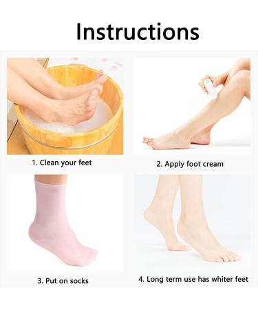 Shock Absorption Pressure Relief Prevent Cracking Silicone Moisturizing Socks Silicone Socks Soft Anti Slip Moisturizing Socks Silicone Gel Heel Socks for Women Men Dry Cracked Foot Skin(L) - Buy Online on SooperMarket.com