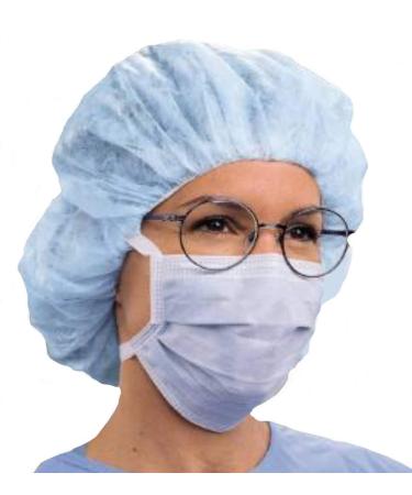 Halyard Pleated Fog-Free Face Masks Pleated Tie-On Fitting Blue - 1/Box of 50