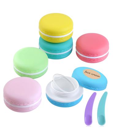 Stalife Travel Makeup Pots for Cream Small Sample Pot for Cosmetics Leakproof Mini Jars Toiletries Moisturiser with Lables (Plastic 6 Pcs)
