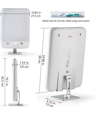 Large Light Therapy lamp Bright White 10000 lux 12 in High Illumination Wake-up Light Alarm Multiple Sets of White Noise - Buy Online on SooperMarket.com