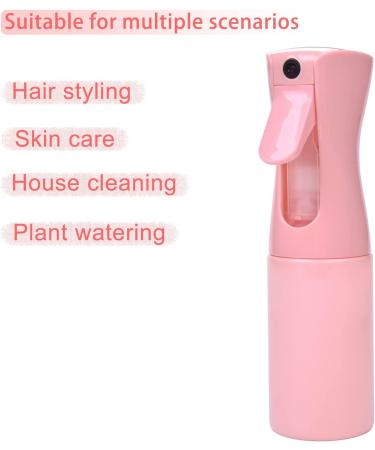 Continuous Spray Bottle 6.8oz/200ml Pink - Refillable Ultra Fine Misting Sprayer for Hairstyling, Cleaning, Salons & More - Buy Online on SooperMarket.com