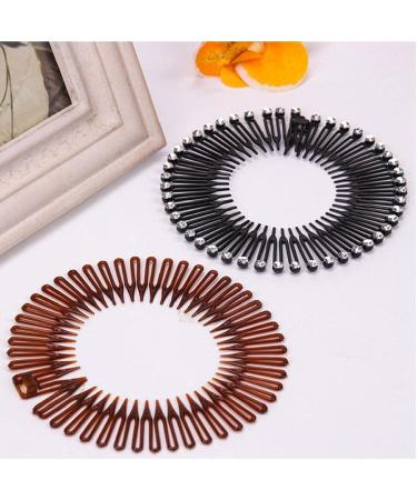 Stretch Hair Combs Plastic Full Circle Headband Flexible Hair Clip Sports Hair Wrap Holder for Women Girls Style 1 - Buy Online on SooperMarket.com