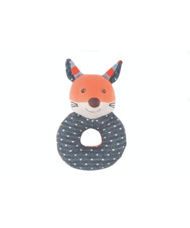 Apple Park Organic Farm Buddies - Frenchy Fox Teething Rattle  Baby Toy for Infants - Hypoallergenic  100% Organic Cotton
