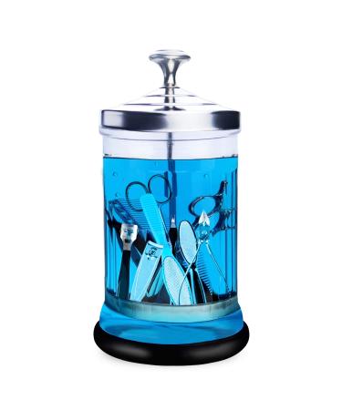 Barber Disinfectant Jar 21 Oz Manicure Sterilizing jar with Removable Basket Manicure Disinfecting Jar for Nail Tool Glass Salon Disinfecting Jar Container for Barber Supplies