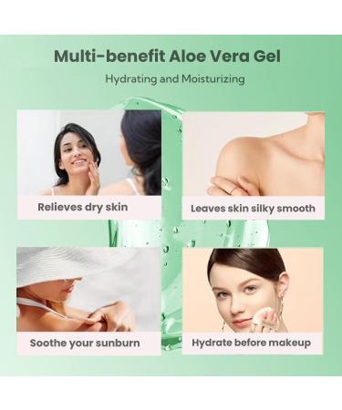 Organic Aloe Vera Gel 17oz - 99.75% Pure for Face Body & Hair | Deep Moisturizes & Sunburn Relief - Buy Online on SooperMarket.com