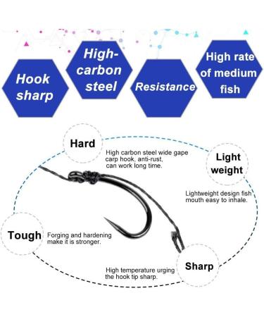 Shop GZLCEU 18-Piece Stainless Steel Fishing Hooks - Handmade Carp Accessories with Braided Cord - Buy Online on SooperMarket.com