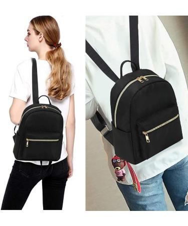 Water-Resistant Mini Backpack for Women and Girls - Small Purse Shoulder Bag for School, Travel - Black - Buy Online on SooperMarket.com