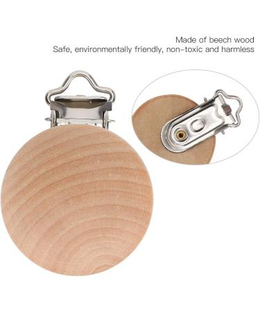 Cikonielf 5pcs Wood Pacifier Clips - 3cm Baby Pacifier Belt Holder & DIY Accessories for Teething - Buy Online on SooperMarket.com