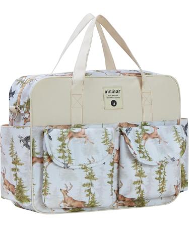 Kamay's Waterproof Mummy Diaper Bag with Changing Mat - White Pine Tree Elk Eagle Design - Buy Online on SooperMarket.com