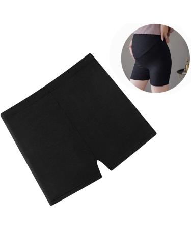 Maternity Modal Leggings Shorts | High Elasticity Adjustable Waist | Pregnancy Lounge & Yoga Shorts (Black) - Size L - Buy Online on SooperMarket.com