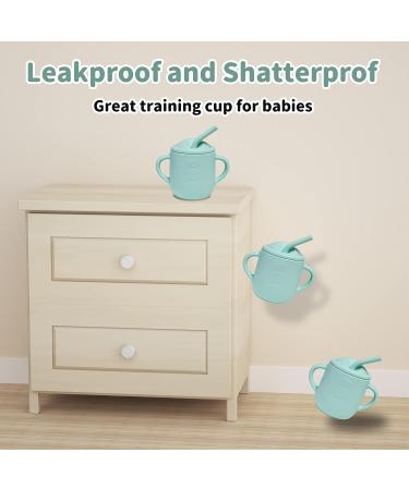 Adocham Silicone Baby Cup with Straw & Handles | BPA-Free Toddler Sippy Training Cup 5oz (Cyan) - Buy Online on SooperMarket.com