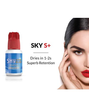 Sky Glue S+ - 2 Bottles | Super Strong Black Lash Extension Adhesive | Fast Drying/7+ Week Retention | Professional Grade for Long Lasting Semi Permanent Individual Lash Extensions - Buy Online on SooperMarket.com