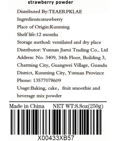 Strawberry Freeze Dried Powder250g Strawberry Powder for Baking fruit smoothie powder for Smoothie & Beverage Blend Vegan - Buy Online on SooperMarket.com