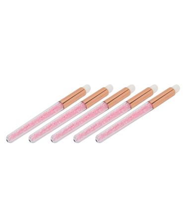 5pcs Glitter Crystal Lip & Eye Shadow Brush Set - Soft Portable Brushes for Lip Smudge & Under Eye Concealer Makeup - Travel Essentials - Buy Online on SooperMarket.com
