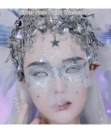 Go Ho Pearl Silver Face Body Paint 2.37 oz - Water Based Cream for SFX Cosplay & Halloween Makeup - Buy Online on SooperMarket.com