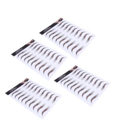 Healeved 4pcs Eyebrow Stickers Brown Eyebrow Sticker Eyebrow Trimming Water Transfer Paper with Ink 6d