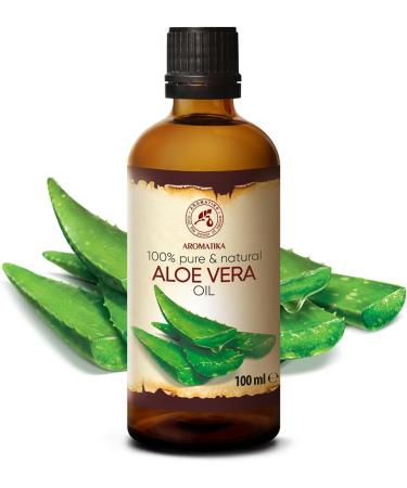 Aloe Vera Pure Oil 100ml - Aloe Barbadensis Brasil - Skin, Face & Baby Oil - Glass Bottle - Buy Online on SooperMarket.com