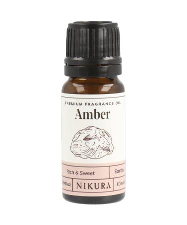 Nikura Amber Fragrance Oil - 10ml | Perfect for Soap Making Candle Making Wax Melts Diffuser | Great for use in Bath Bombs Perfume Oil Perfume Scents Potpourri | Vegan & UK Made