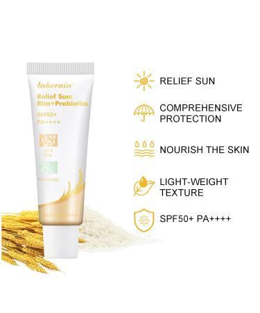 Relief Sun Rice Probiotics Organic Sunscreen - SPF50 PA++++ | Korean Face & Body Sunscreen with 30% Rice Extract | Nourishing Skin Care for All Skin Types - Buy Online on SooperMarket.com
