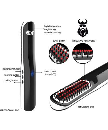 Mini Cordless Beard Straightener Comb for Traveling, Home & Dating - Auto Shut Off Function - Buy Online on SooperMarket.com