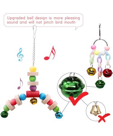 MQUPIN Bird Parrots Toys 14-Pack Cage Toys Hanging Swing Climbing Shredding Perches Ladders Sepak Takraw Bell Frosting Stick Parrot Set Toy for Medium Budgie Finches Cockatiels Conures African Parrot S-6.9inch - Buy Online on SooperMarket.com