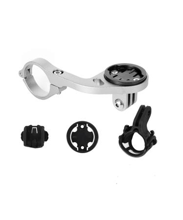 Kbrotech Bike Out-Front Mount Bicycle Handlebar Combo Mount for Garmin Bryton Gopro Flashlight,Compatible with 31.8mm 25.4mm Handlebar silver