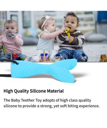 Silicone Fish Tail Baby Tooth Chew Necklace - Teether Stick for Boys & Girls - Buy Online on SooperMarket.com