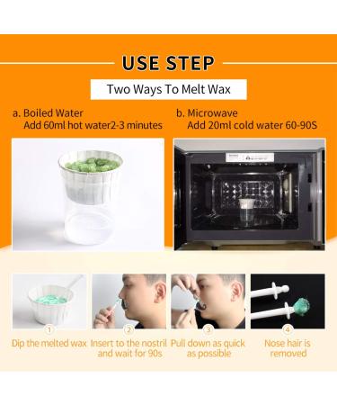 Nose Wax Kit for Men and Women - Nose Hair Removal Wax Set with 50g Wax, 20 Applicators, 10 Wax Pods, Measuring Cup, and Moustache Stencils - Buy Online on SooperMarket.com