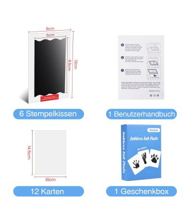 Togou2s Baby Handprint & Footprint Set - 6Pcs Clean Touch Stamp Kit | Baby Footprints Gift Box (0-6 Months) | Dog & Cat Paw Print Set - Buy Online on SooperMarket.com