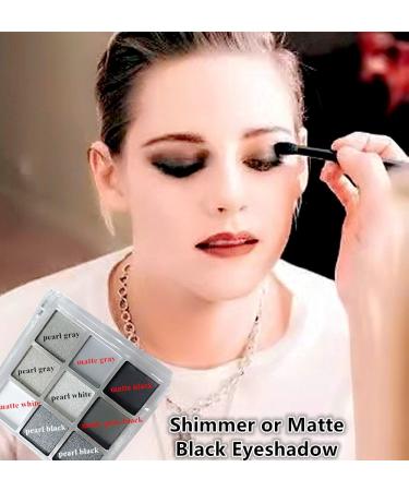 Go Ho Black/Silver Smokey Eyeshadow Palette - 9 Matte & Shimmer Shades for Waterproof Cool Daily Eye Makeup - Buy Online on SooperMarket.com