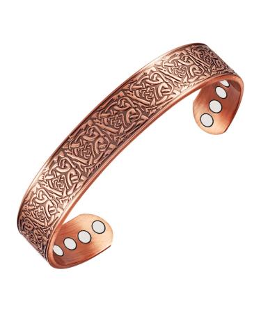 Generic Magix 17.8 cm Magnetic copper bracelets for men copper-lively with 8 magnets gift for men father husband 18 cm copper