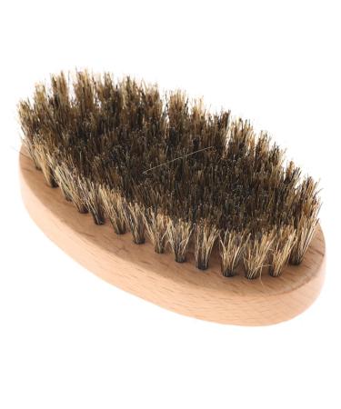 Beard brush for men mini-beard brush wild boar 9 x 5 x 3 cm facial hair cleaning brush for mustache oval beard shaving and massage brush