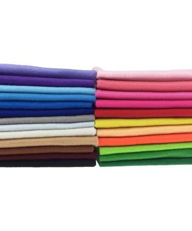 Flic-Flac 1.4mm Soft Felt Fabric Sheet Assorted Color Pack - 24pcs DIY Craft Sewing Squares Nonwoven Patchwork (20*30cm) - Buy Online on SooperMarket.com