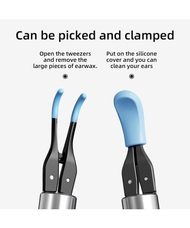 Qimic Ear Wax Removal with Tweezers - 1080P HD Ear Cleaner Ear Camera Otoscope Omni-Direction Ear Pick Tweezer Real-Time Remote Video Multi Earwax Cleaning Replacement Kits Black - Buy Online on SooperMarket.com