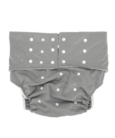 Washable diaper for adults diaper for adults for incontinence care washable adjustable discerable pocket diaper cover easy to dry cloth diaper (gray)